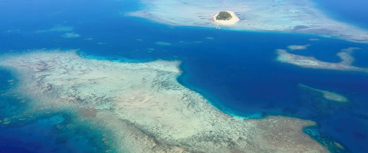 One of the islands in Fiji taken from our helicopter ride