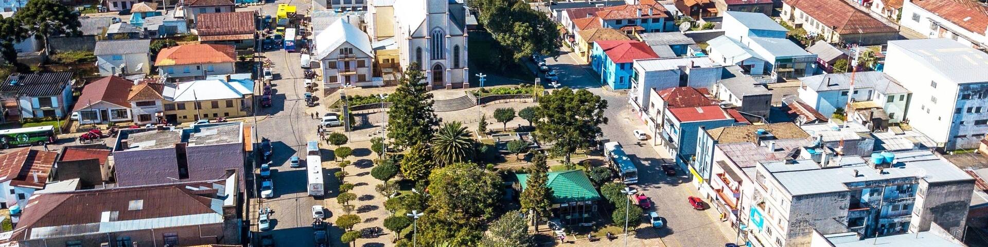 Aerial view of the city of Bom Jesus, Rio Grande do Sul, Brazil
