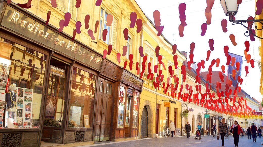 Varazdin featuring street scenes