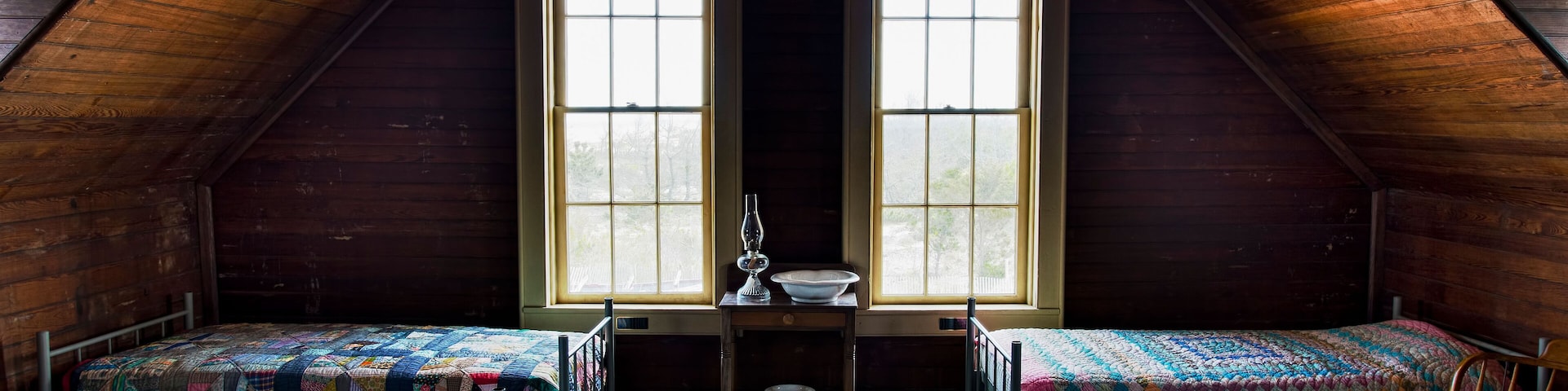 CRPY7E Bunk room, Indian River Life Saving Station Museum, Rehoboth Beach, Delaware, USA