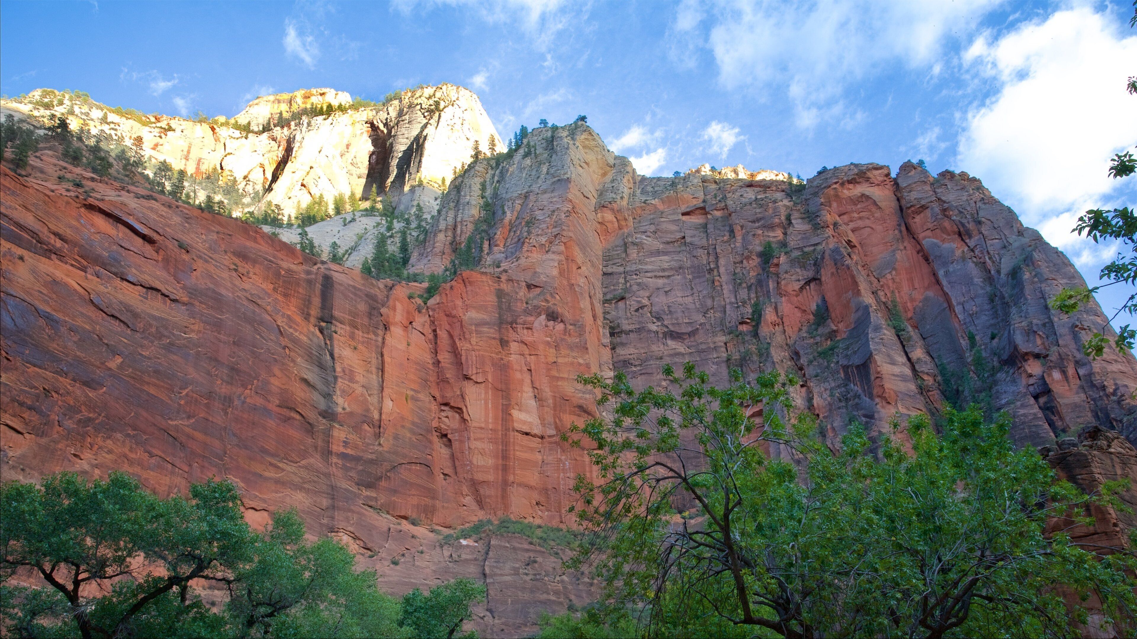 Temple of the Sinawava featuring mountains and landscape views