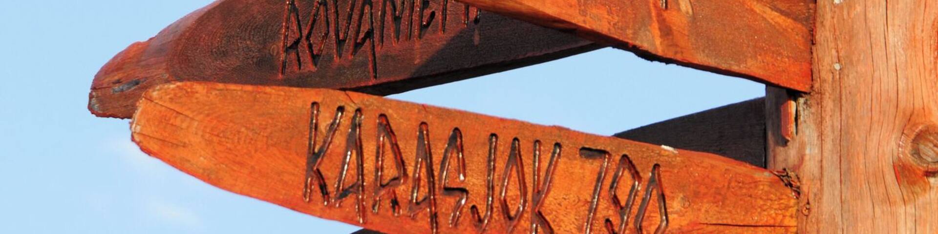 Signpost on top of Narvikfjellet in Narvik, Norway