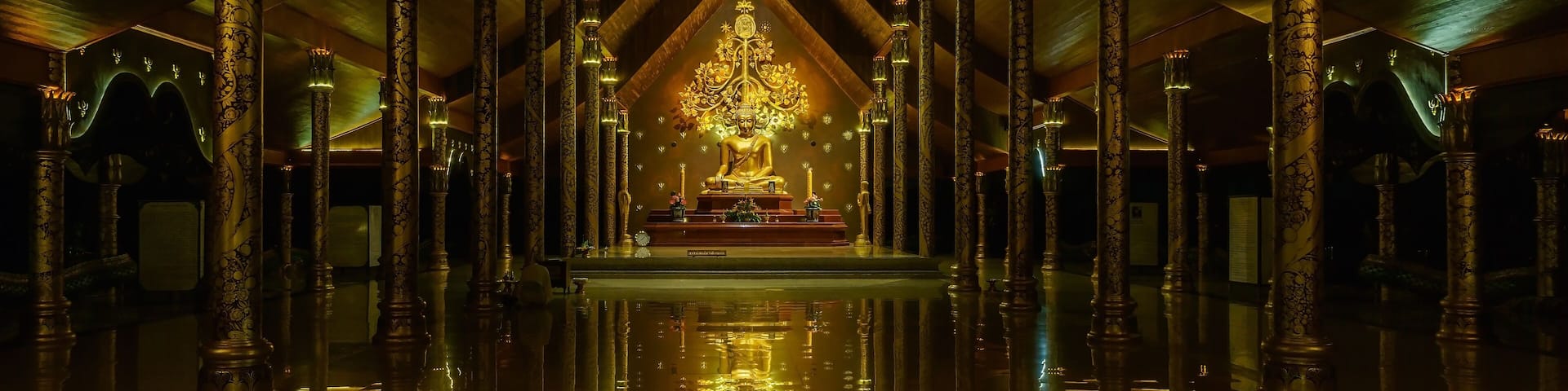 Main Buddha in Sirindhorn Wararam Phu Prao Temple (Wat Phu Prao) in Ubon Ratchathani province, Thailand