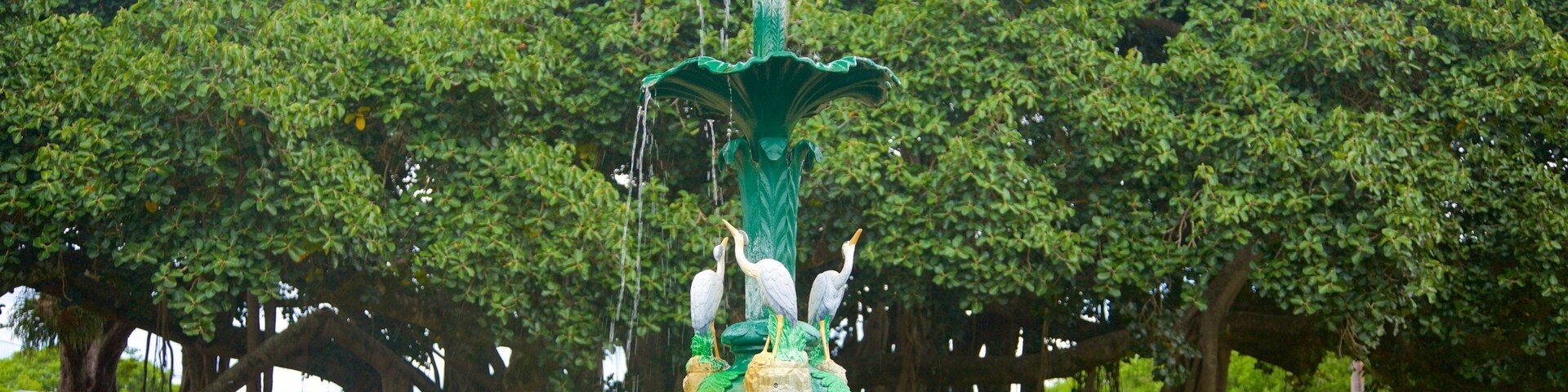 Queens Park que inclui um jardim e uma fonte