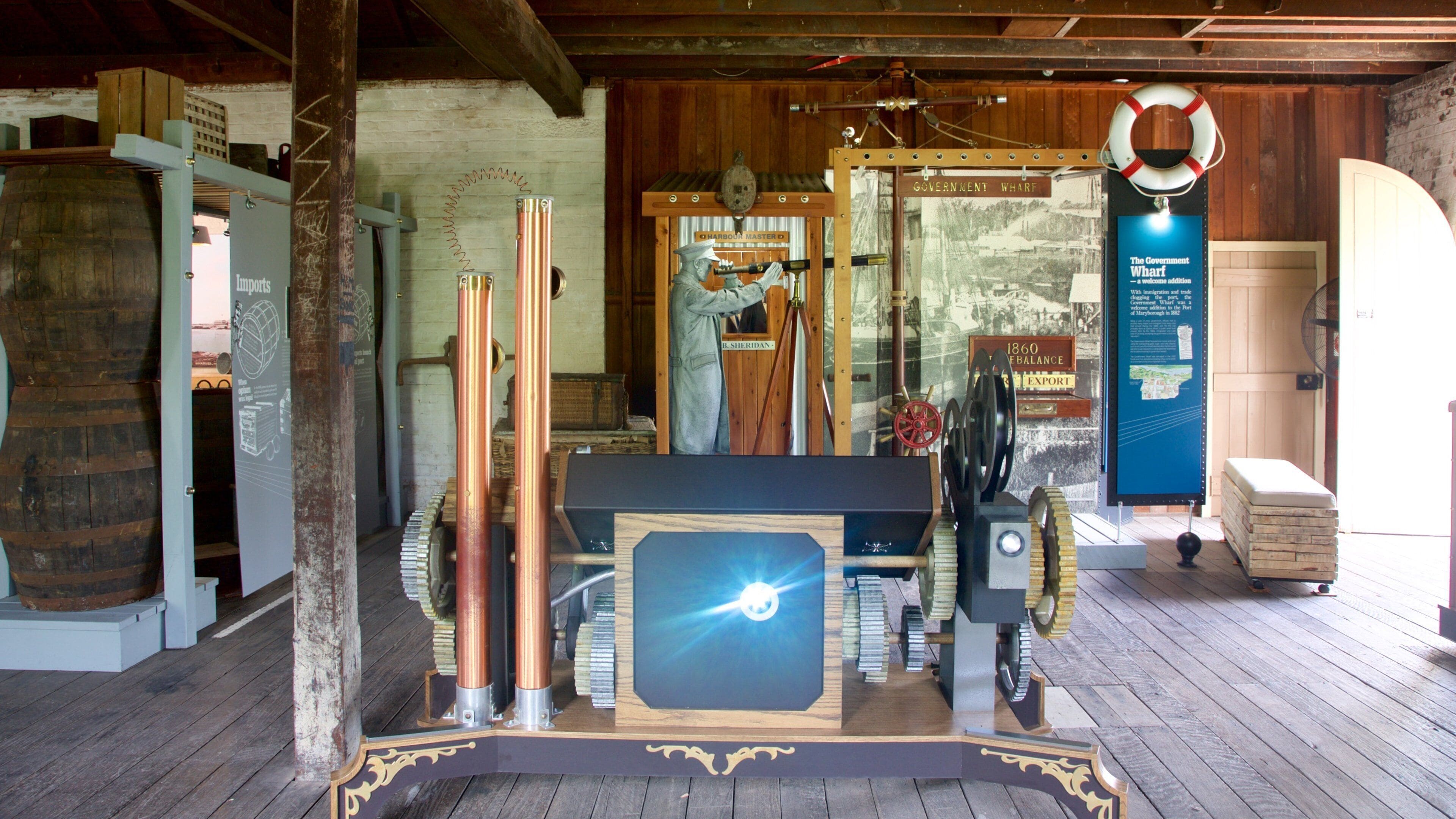 Customs House Interpretive Centre featuring interior views