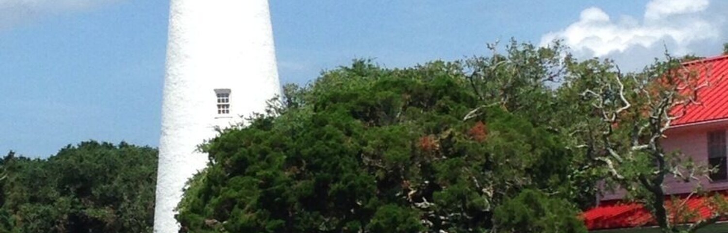Located at the southern end of a series of barrier islands in the Outer Banks, NC. Recently refurbished an excellent example of early American engineering Ocracoke Lighthouse.