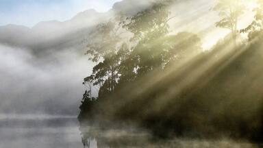 I took this shot on my way to climb Mt. Murchison. Had to stop and get that early morning mist.