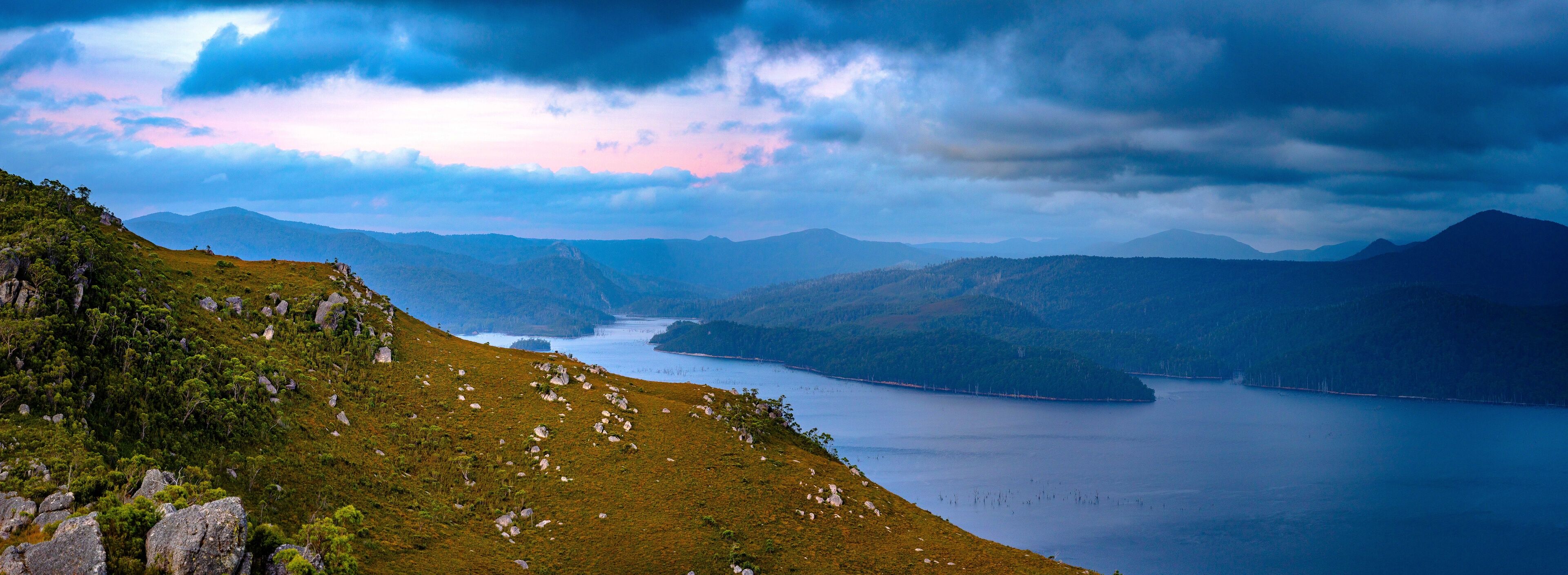 blue hour in the mountains