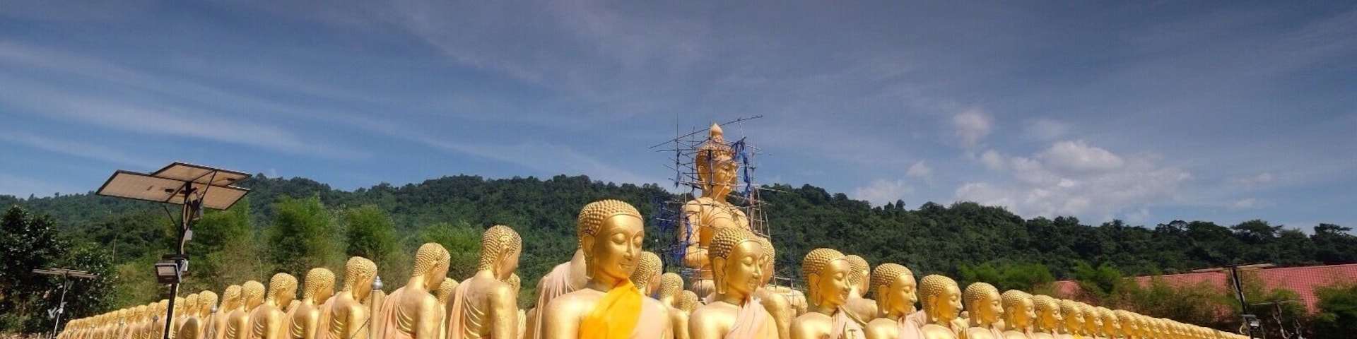 Religious destination in Sarika region ,Nakorn Nayok provice .A beautiful Buddha place with many figures showing important history event in Buddhist era.