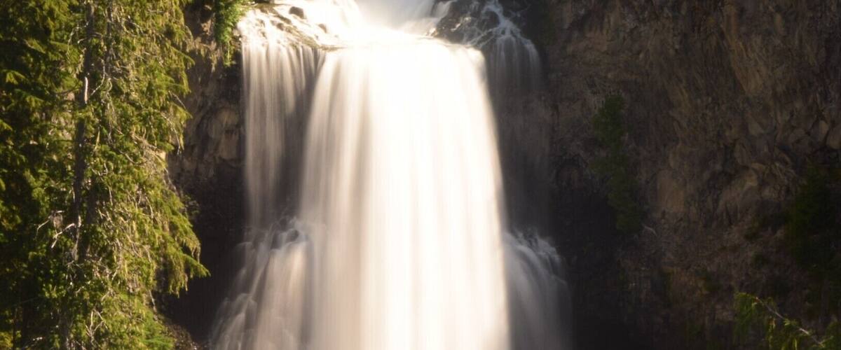 Alexander Falls can be found in Whistler, BC, Canada. It's super close to the Olympic Park.
Easy to get to, free entrance, and beautiful! We were the only people there. This photo was taken from the boardwalk above the falls.