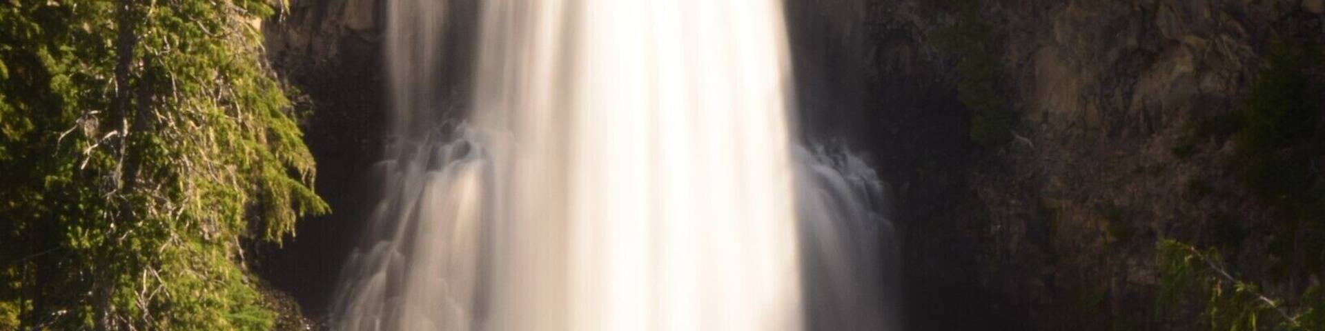 Alexander Falls can be found in Whistler, BC, Canada. It's super close to the Olympic Park.
Easy to get to, free entrance, and beautiful! We were the only people there. This photo was taken from the boardwalk above the falls.