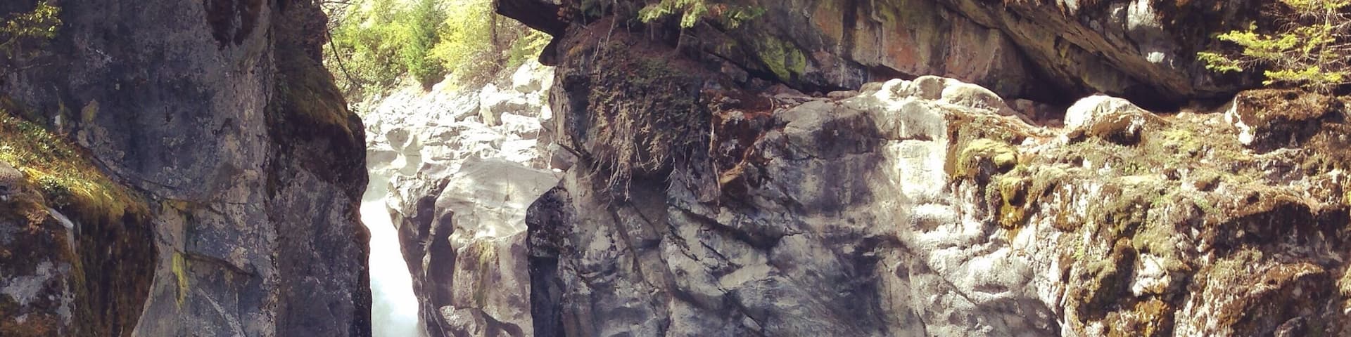 Small hike to Nairn Falls Provincial Park. Hike is approx. 2KM about 30 minutes return if you jet or longer if you're like me and like to take photos along the way. There are two sections to the waterfall to view. At the top there are two platforms and the heading downtown the rock to the right follow the fence to waterfall two. On the way back keep an eye out for the trail that leads you down to the beach area near the rocks.
The camping grounds are beautiful but there are no shower facilities and only outhouses. Firewood can be purchased by park staff which drives around throughout the night for $8 a bunch or. 3 bunches for $20.
There are black bears in this area so keeping a clean site is enforced by park staff.
Grizzlies are located 2KM towards Pemberton but tend to not come down to the provincial park.