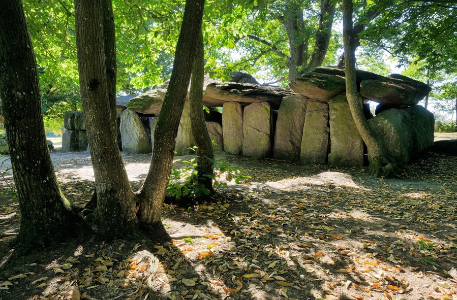 La Roche aux Fees. Massive prehistoric dolmen near town of Janze. One of the grandest megalithic monuments in Brittany