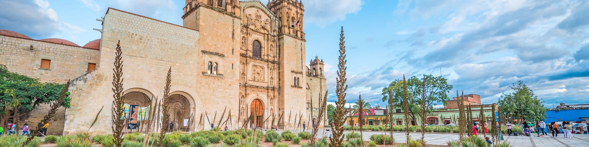 Beautiful view of Santo Domingo Old Monastery in Oaxaca, Mexico