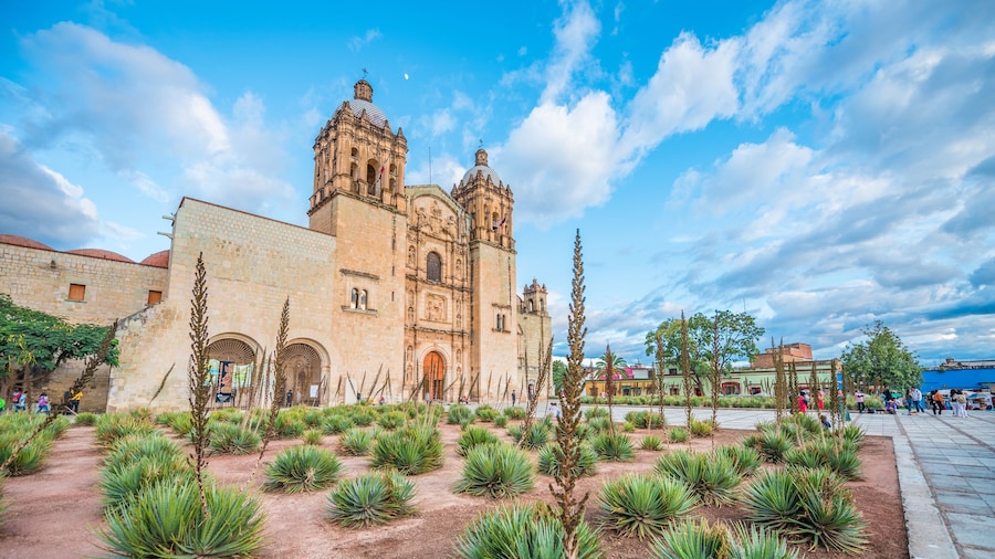 Beautiful view of Santo Domingo Old Monastery in Oaxaca, Mexico