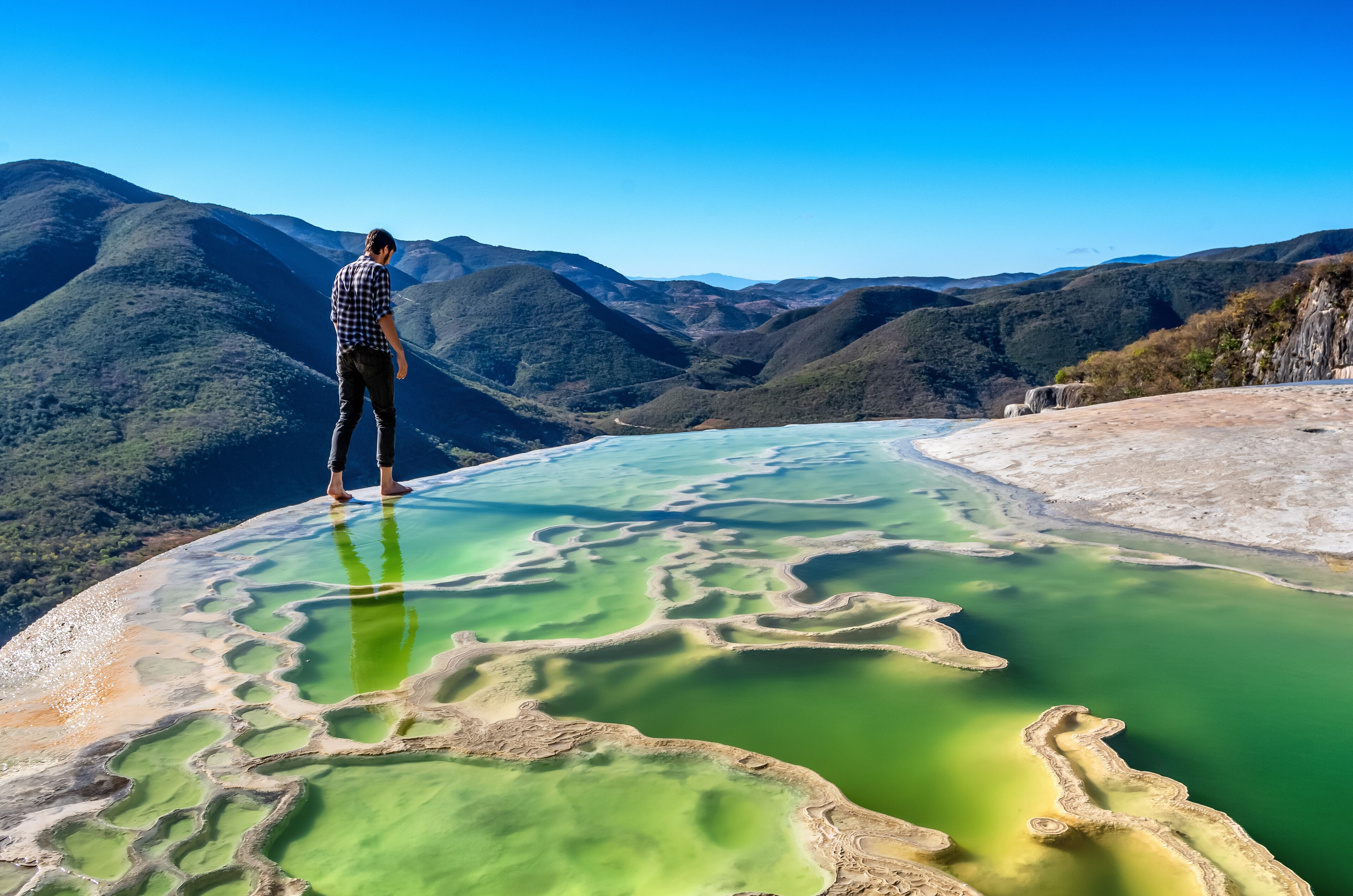 Hierve el Agua in the Central Valleys of Oaxaca. Mexico
