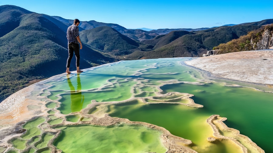 Hierve el Agua in the Central Valleys of Oaxaca. Mexico