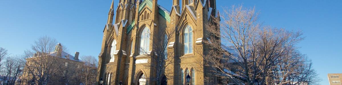 St. Dunstan\'s Basilica which includes snow and a church or cathedral