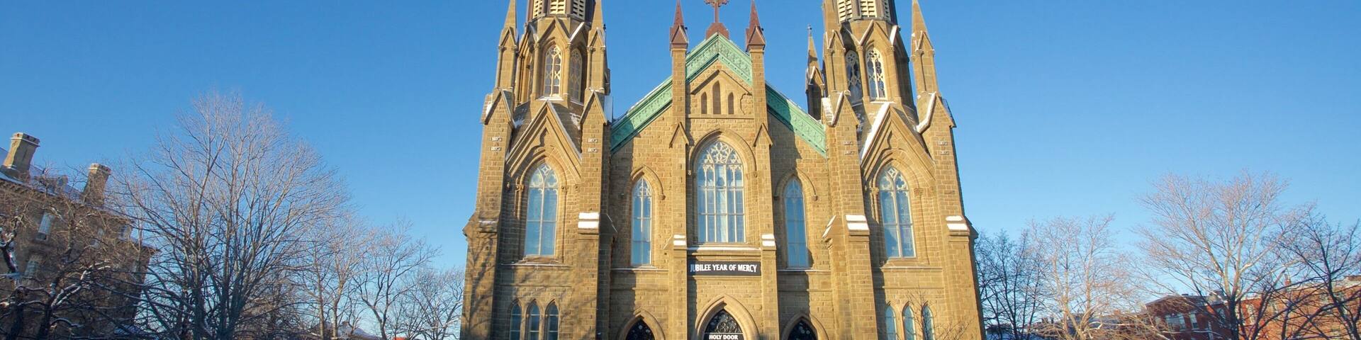 St. Dunstan\'s Basilica which includes a church or cathedral and snow