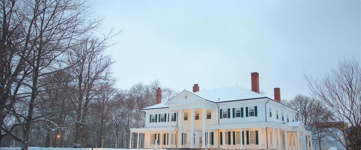 Government House of Prince Edward Island featuring snow