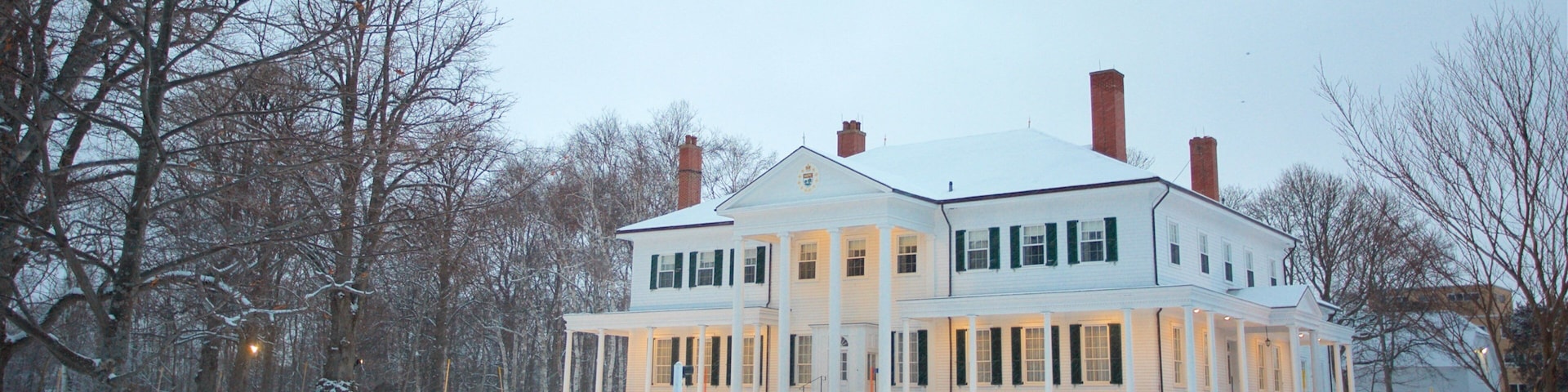 Government House of Prince Edward Island featuring snow