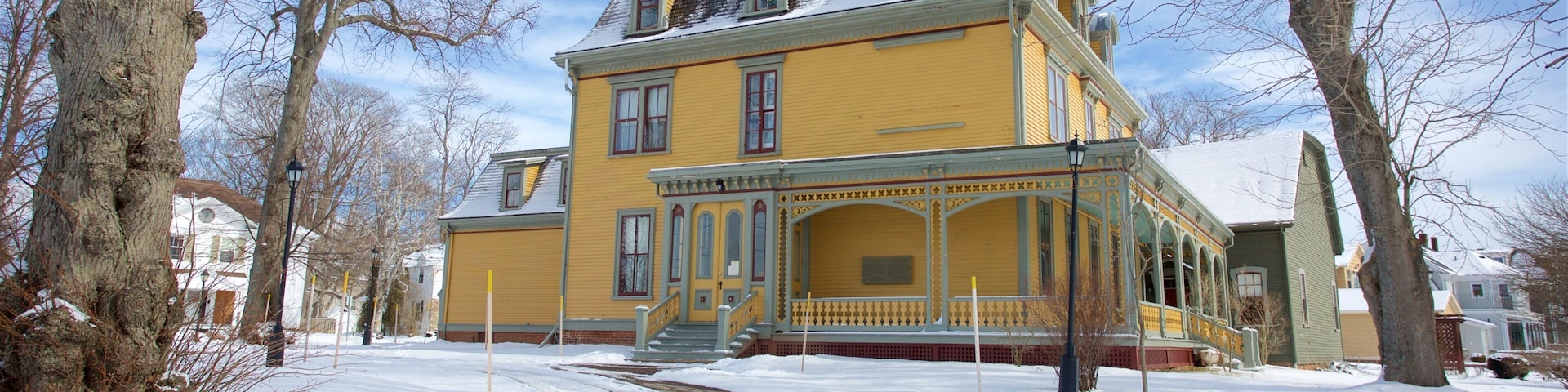 Beaconsfield Historic House caracterizando neve e uma casa