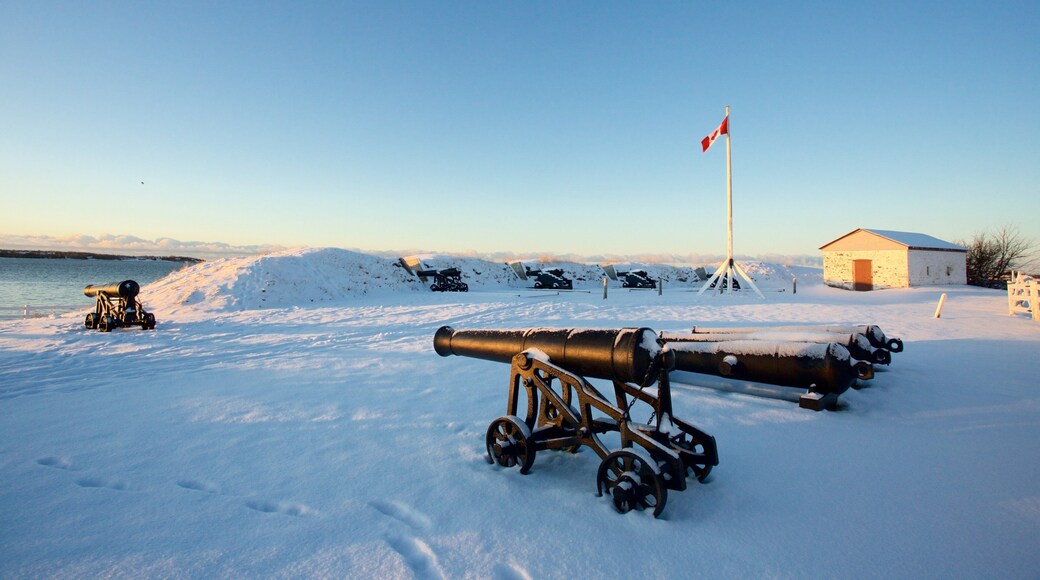 Prince Edward Battery featuring snow