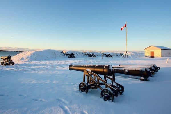 Batería del Príncipe Eduardo que incluye nieve