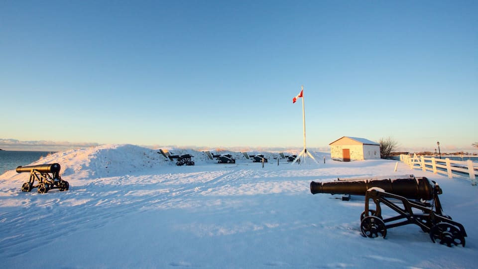 Prince Edward Battery featuring snow