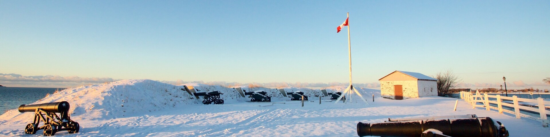 Batería del Príncipe Eduardo que incluye nieve