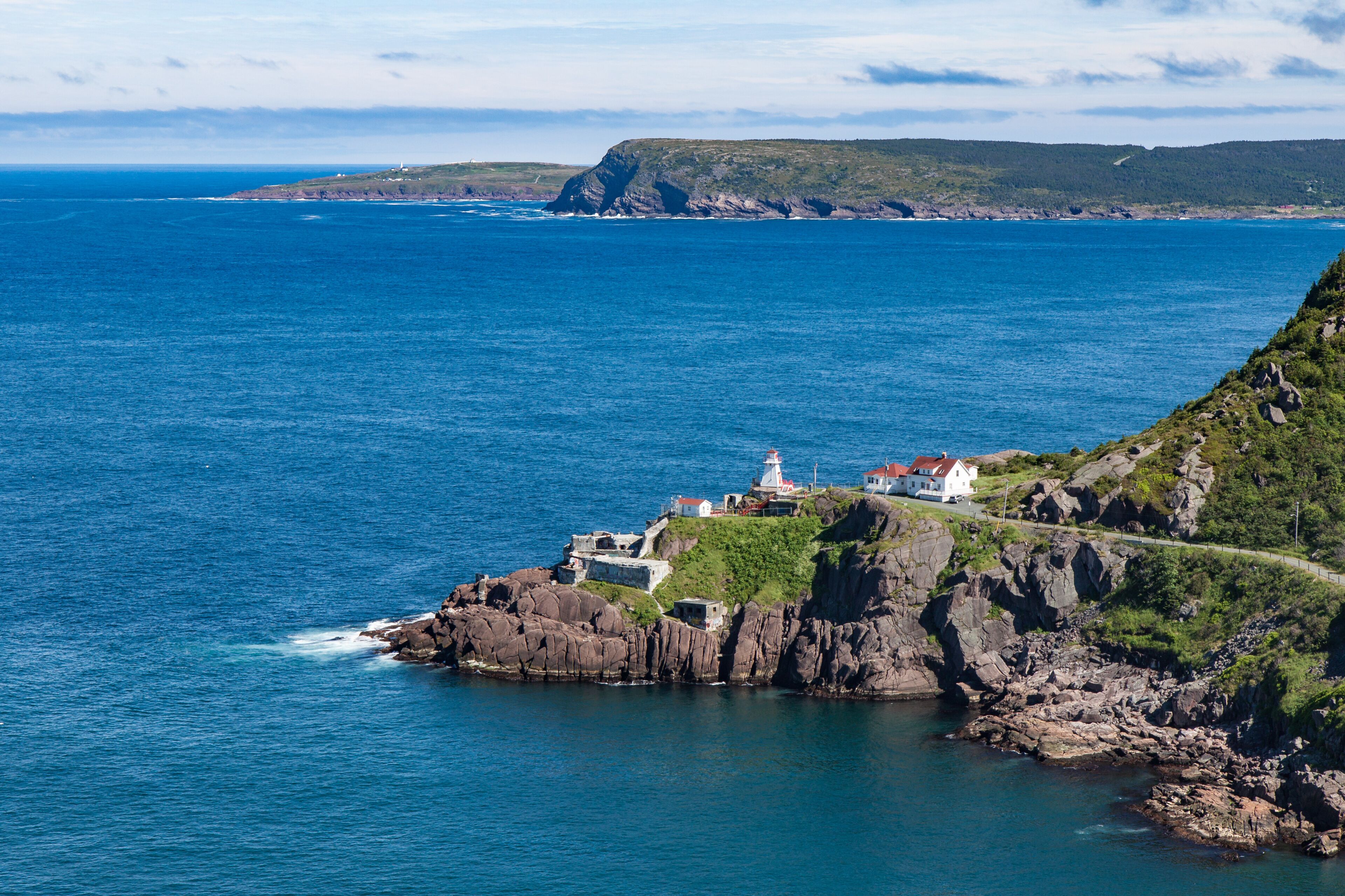 Lighthouse and derelict Fort Amherst outside St. John's Newfound