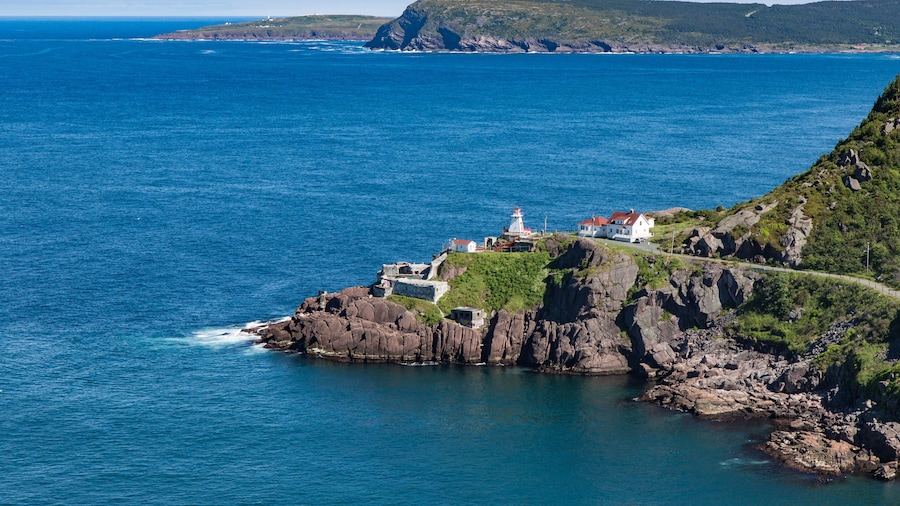 Lighthouse and derelict Fort Amherst outside St. John's Newfound
