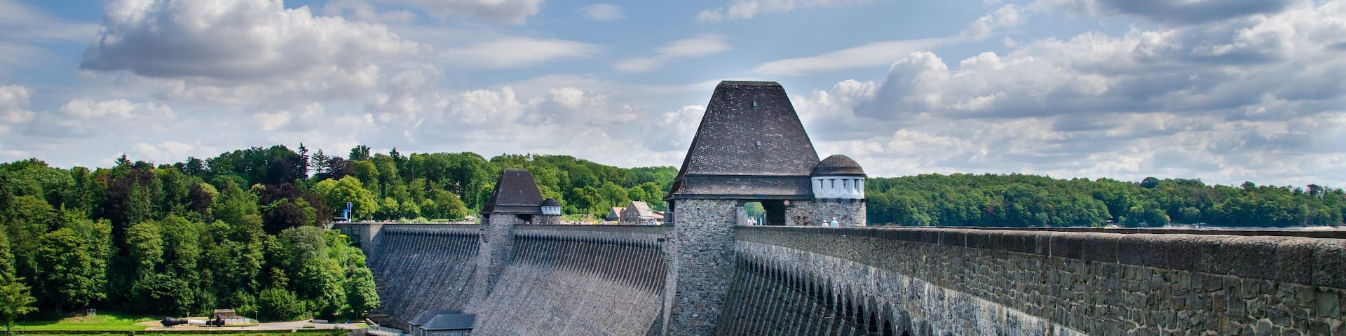 Old water dam. Mohnesee Dam.
