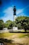 The Hunting Island Light is located in Hunting Island State Park on Hunting Island near Beaufort, South Carolina. Although no longer used as a functioning lighthouse, the tower is a fixture at the state park and is open to visitors.