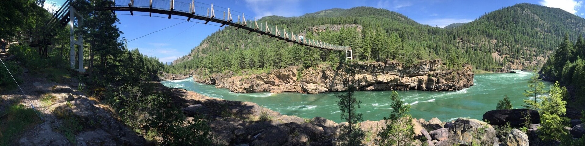 Came across the Kootenai Falls stop on the way home from a road trip. Hit it early in the morning so there were only a handful of people. A very easy hike. We stopped the end of May so the water was rushing through. Here in BC there are fences all around edges of cliffs and water. Here there was nothing so you could really enjoy the raw beauty of Mother Nature.