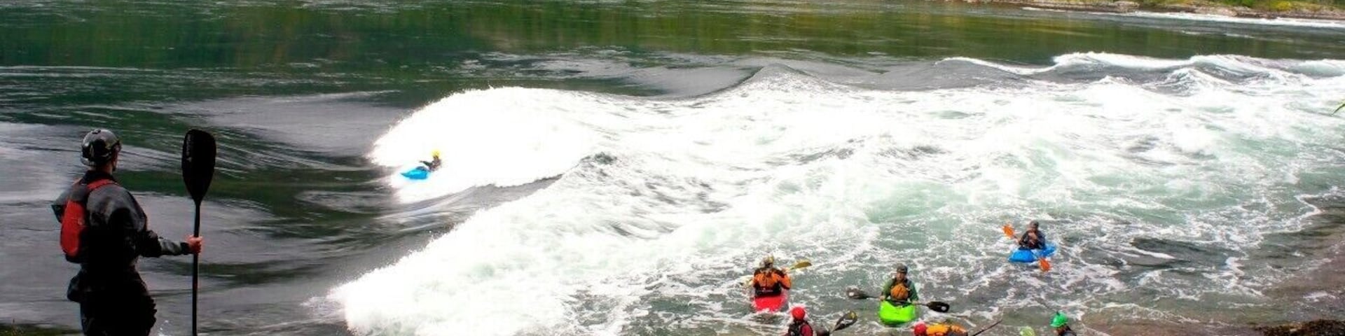Watching kayakers surf the non-stop waves at Skookumchuck Narrows on the Sunshine Coast, B.C.