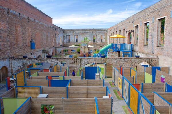 Savannah Children\'s Museum showing a playground and heritage architecture