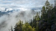 Stawamus Chief Provincial Park featuring landscape views, mist or fog and mountains