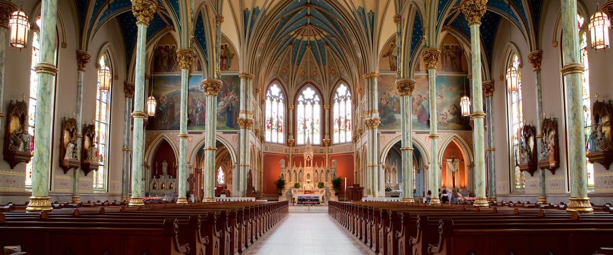 Lafayette Square which includes religious elements, interior views and a church or cathedral