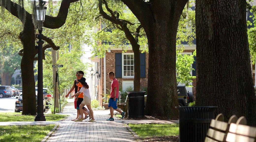 Oglethorpe Square which includes street scenes as well as a small group of people
