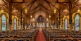 Interior of the historic St. John's Anglican Church of Lunenburg, Nova Scotia
