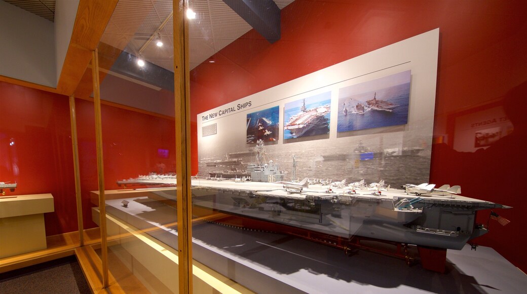 Hampton Roads Naval Museum featuring interior views