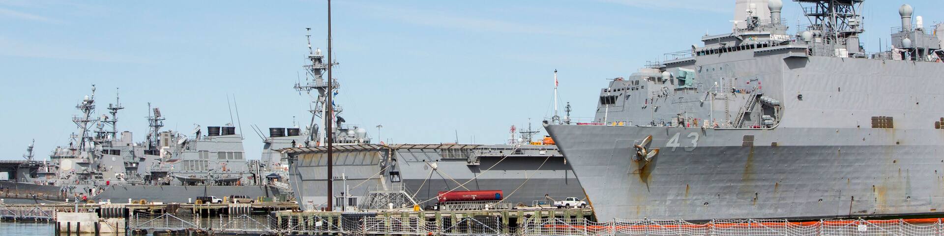 D6DCC9 United States Navy ships in port at Naval Station Norfolk.