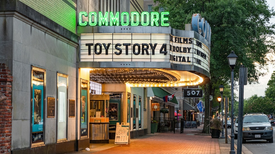 Commodore Theatre featuring signage