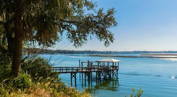 Old Town Wharf Boardwalk at The Wright Family Park, Bluffton, South Carolina, USA