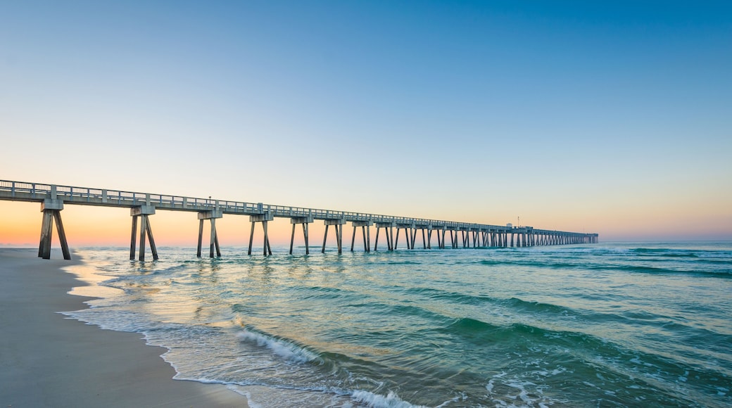 The M.B. Miller County Pier and Gulf of Mexico at sunrise, in Pa