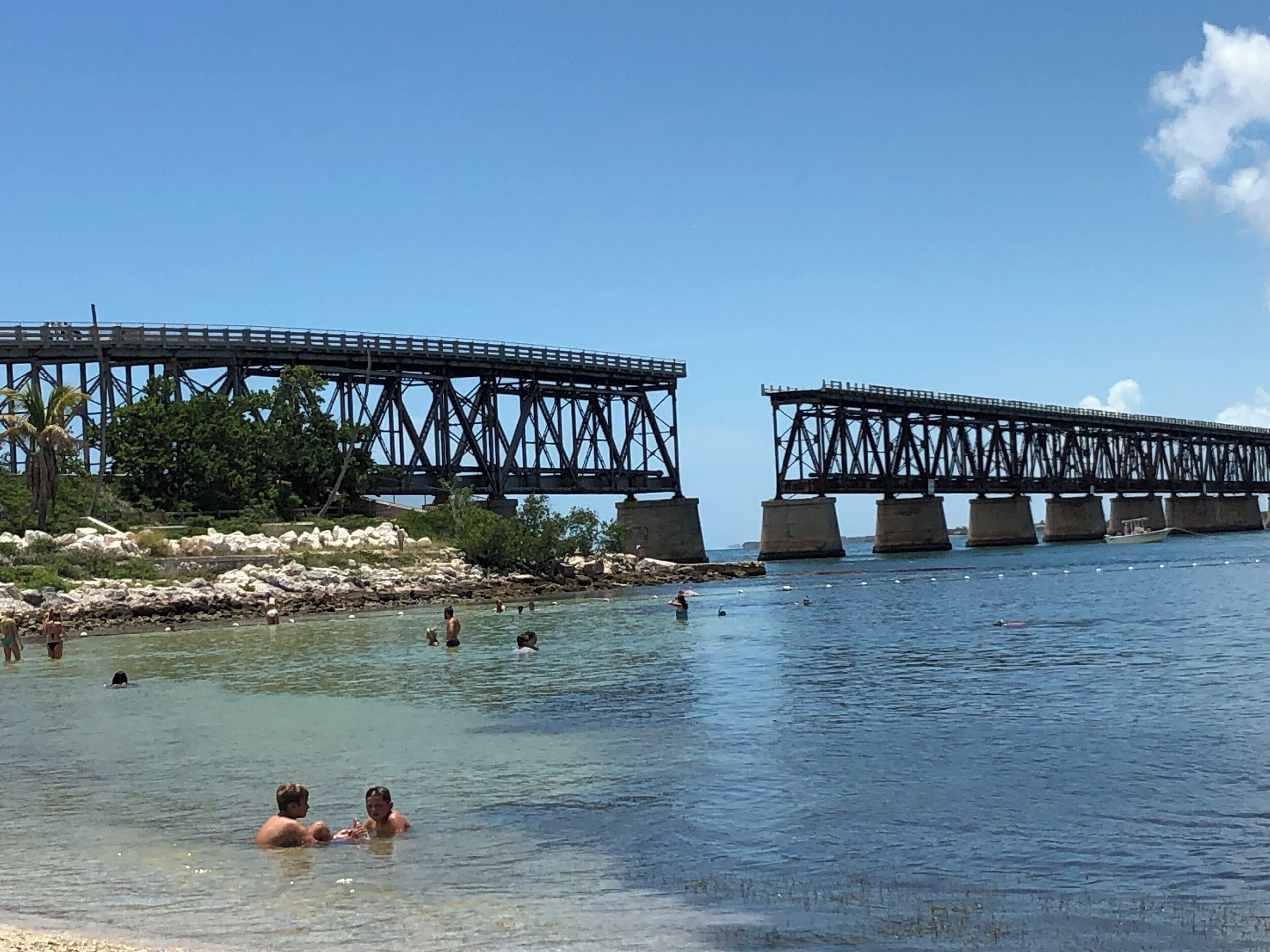 The six mile bridge taken from Bahia Honda State Park in Big Pine Key, Florida.