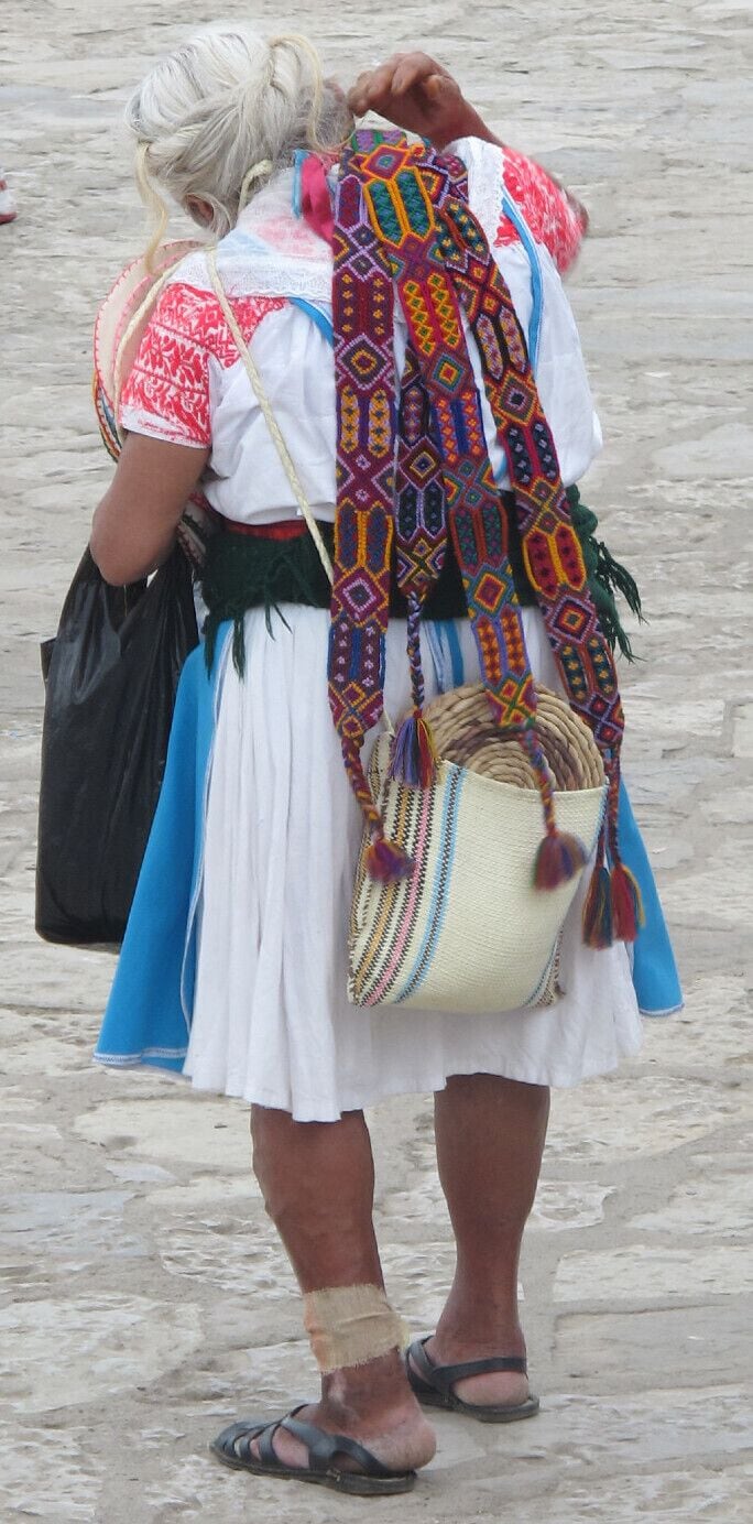 Mexican Indigenous woman selling her craft... 