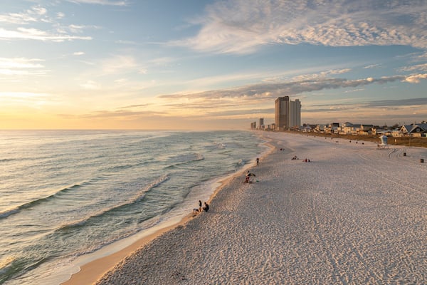 Russell-Fields Pier featuring general coastal views, landscape views and a sandy beach