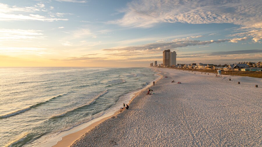 Russell-Fields Pier featuring general coastal views, landscape views and a sandy beach